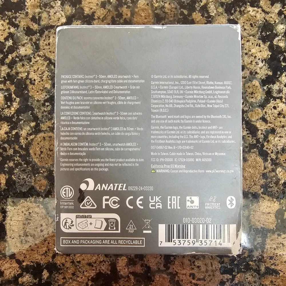 Garmin Instinct 3 Rugged GPS Smartwatch 50mm Running Health Fitness Smart Watch